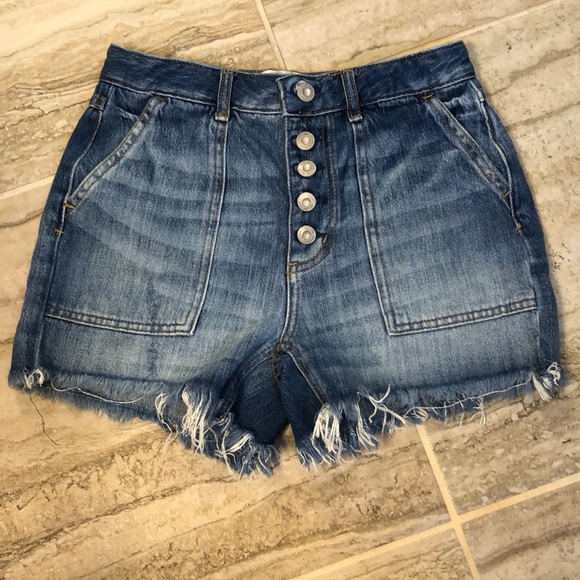 We The Free Jesse Carpenter Denim Shorts  Size 25 - Picture 1 of 12